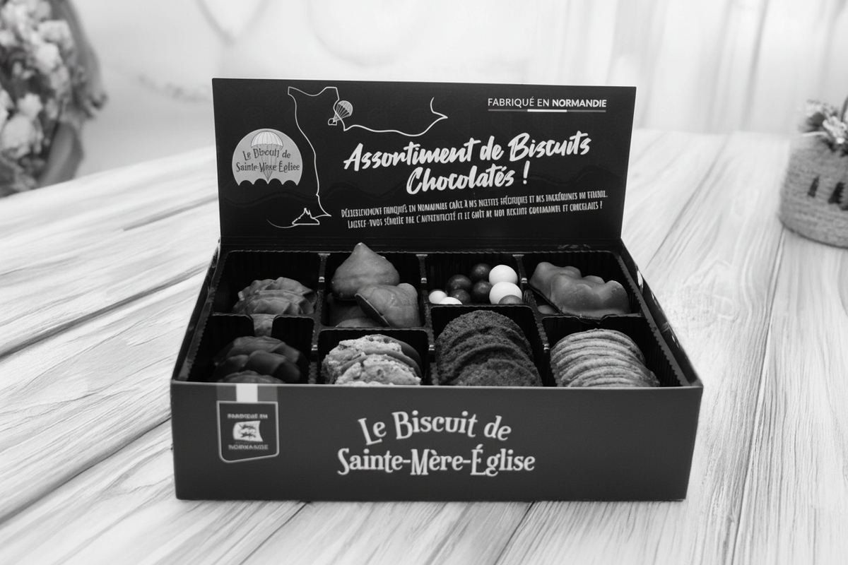 Boite d'assortiment de biscuits chocolatés