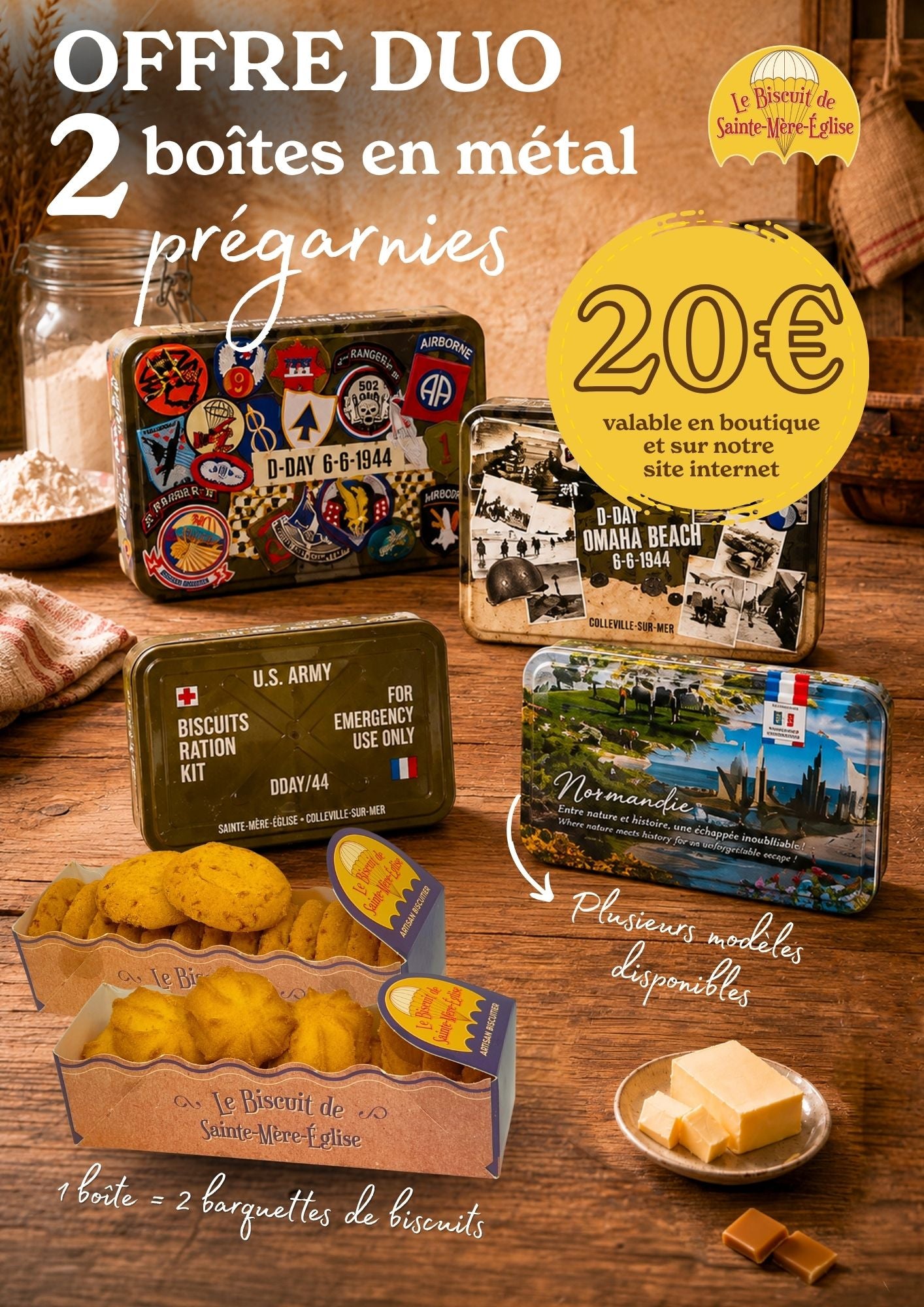 Boîte de biscuit d'urgence